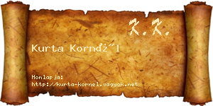 Kurta Kornél névjegykártya